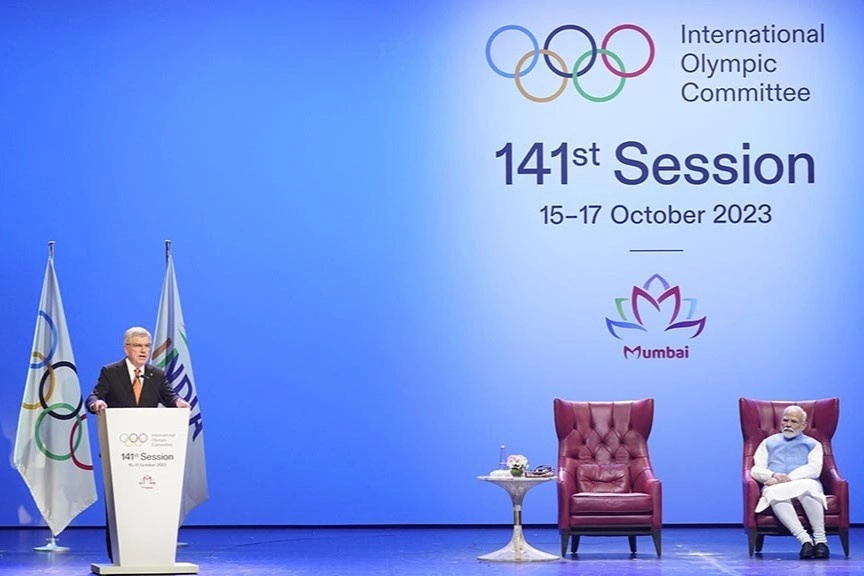 El presidente del Comité Olímpico Internacional, Thomas Bach, durante un discurso. Foto Europa Press