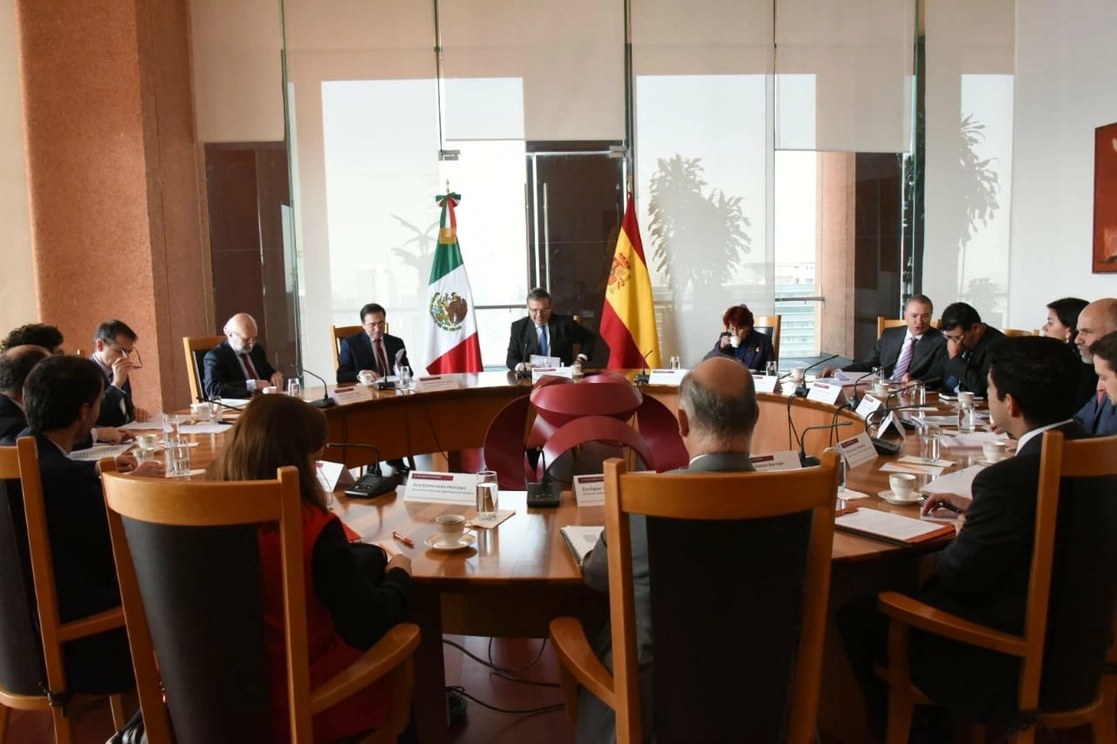Reunión binacional México-España realizada en la sede de la SRE. Foto Tomada del Twitter @CMorenoToscano1
 