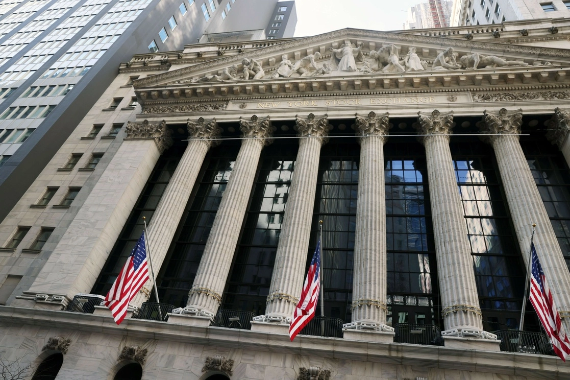 Fachada de la Bolsa de Valores de Nueva York. Foto Afp