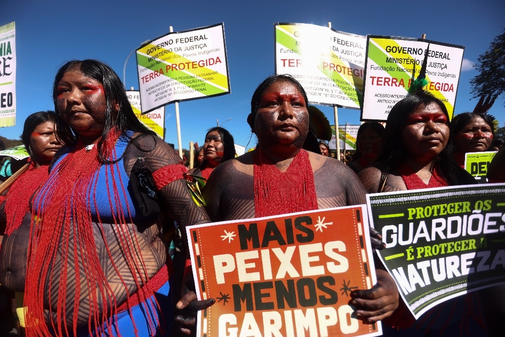 Indigenous people of Brazil march for their land rights