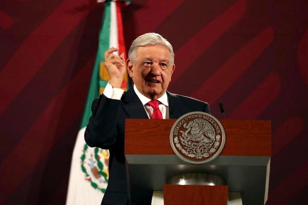 El presidente de México, Andrés Manuel López Obrador, durante su conferencia matutina en Palacio Nacional, en la Ciudad de México, el 28 de marzo de 2023. Foto Yazmín Ortega Cortés

