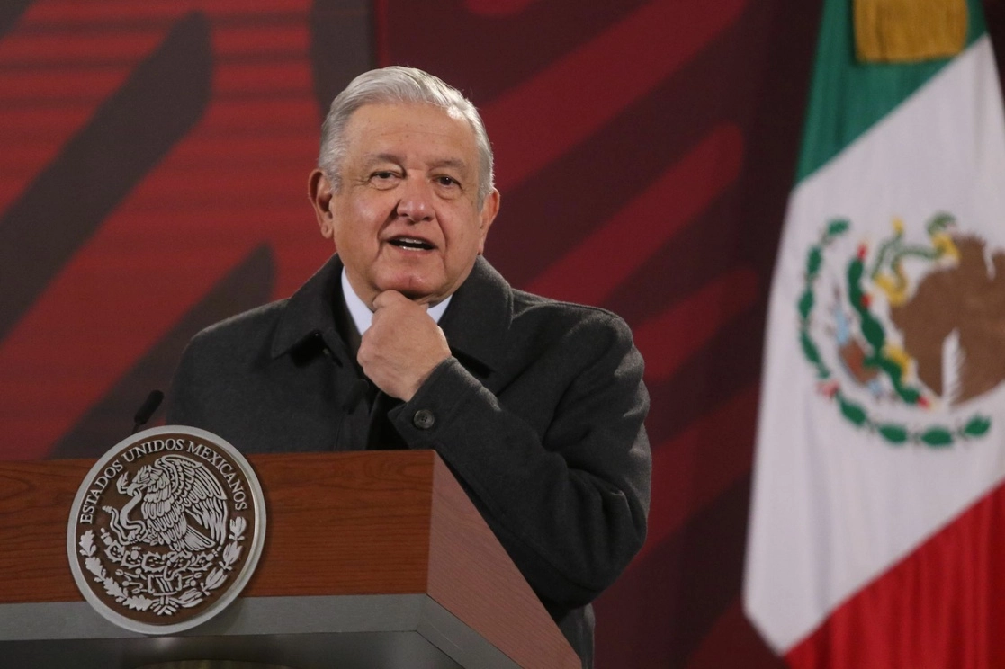 El presidente Andrés Manuel López Obrador durante su conferencia matutina en Palacio Nacional, en la Ciudad de México, el 17 de enero de 2022. Foto Cuartoscuro