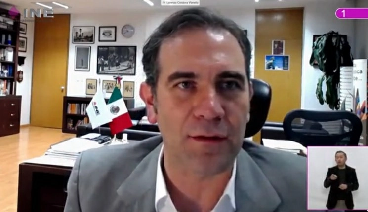 El consejero presidente del INE, Lorenzo Córdova, durante la sesión de este 04 de septiembre de 2020. Fotograma tomado de la transmisión en vivo