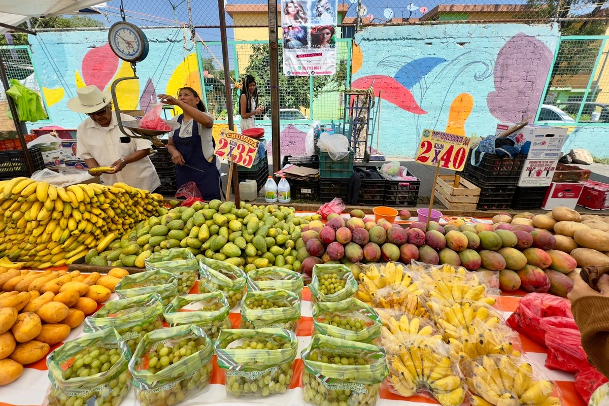 Venta de frutas en un local de la alcaldía Iztapalapa, en la Ciudad de México, el 4 de agosto de 2025. Foto 