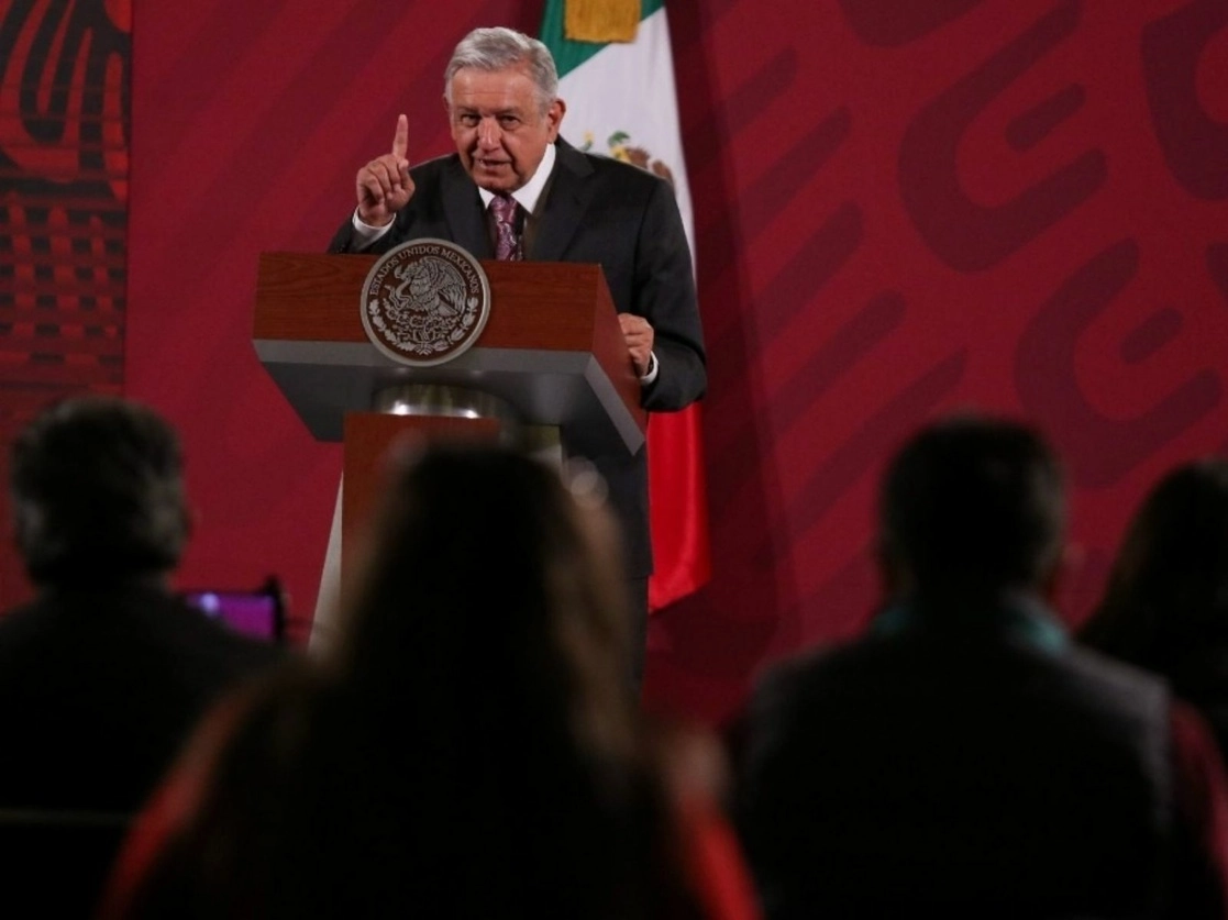 El presidente Andrés Manuel López Obrador durante la conferencia de prensa matutina en Palacio Nacional. Foto Cuartoscuro