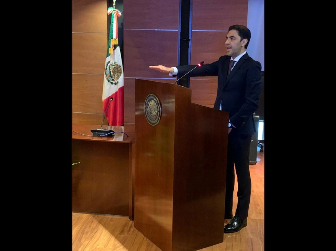Roberto Moreno Herrera durante su toma de protesta como nuevo secretario ejecutivo del Sistema Nacional Anticorrupción, el 27 de junio pasado. Foto tomada del Twitter de @SESNAOficial