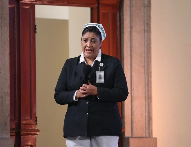 Fabiana Maribel Zepeda Arias durante su participación en la conferencia de prensa del pasado 20 de abril de 2020. Foto María Luisa Severiano