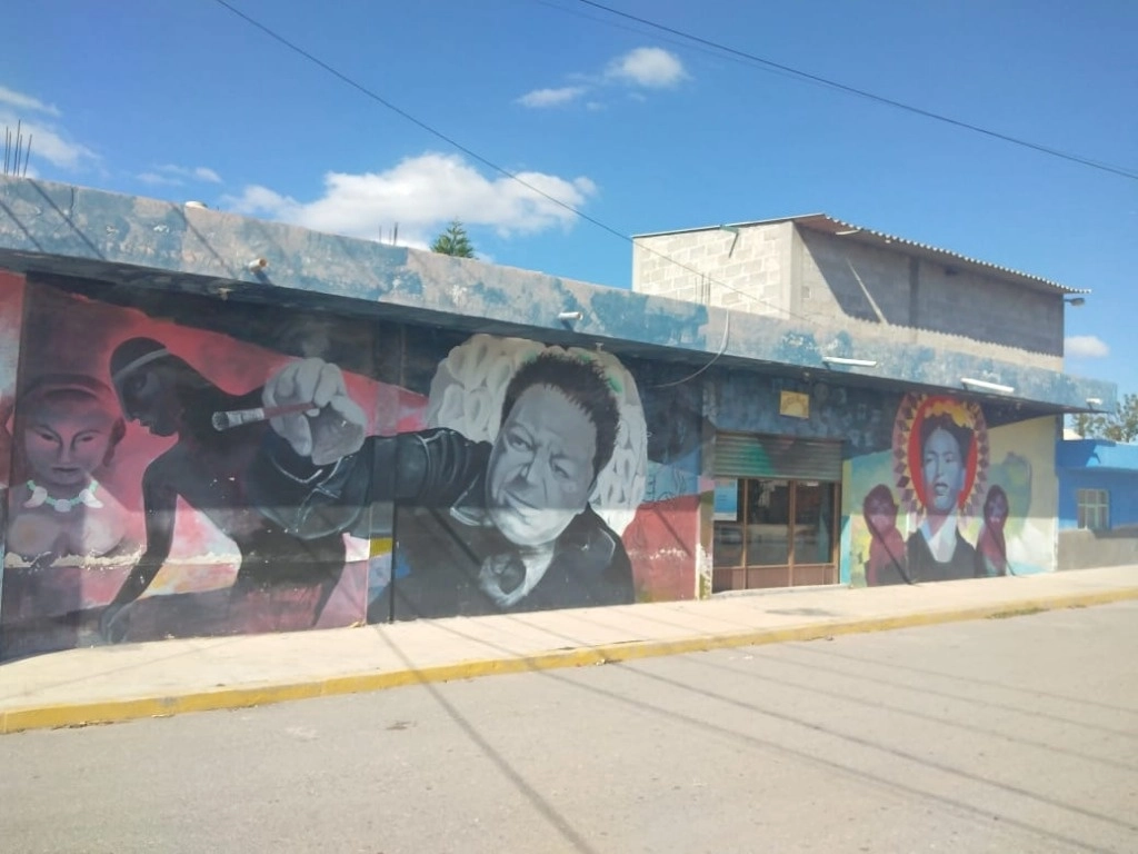 Mural de Diego Rivera en la colonia José María Morelos del municipio de Mixquiahuala, Hidalgo. Foto Ricardo Montoya