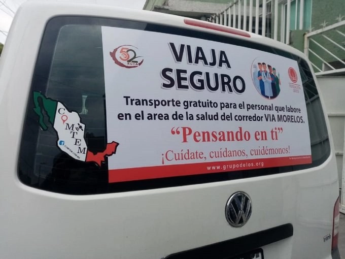 Unidades de transporte del programa Sendero Seguro de la Salud, exclusivas para el uso del personal médico. Foto tomada del Twitter de @edomexinforma_
