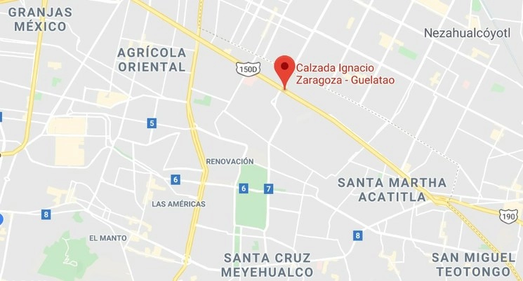Las uniformadas estaban fuera de servicio cuando fueron impactadas por el conductor de un automóvil en la avenida Ignacio Zaragoza y Guelatao, en la alcaldía Iztapalapa. Captura de imagen de Google Maps
