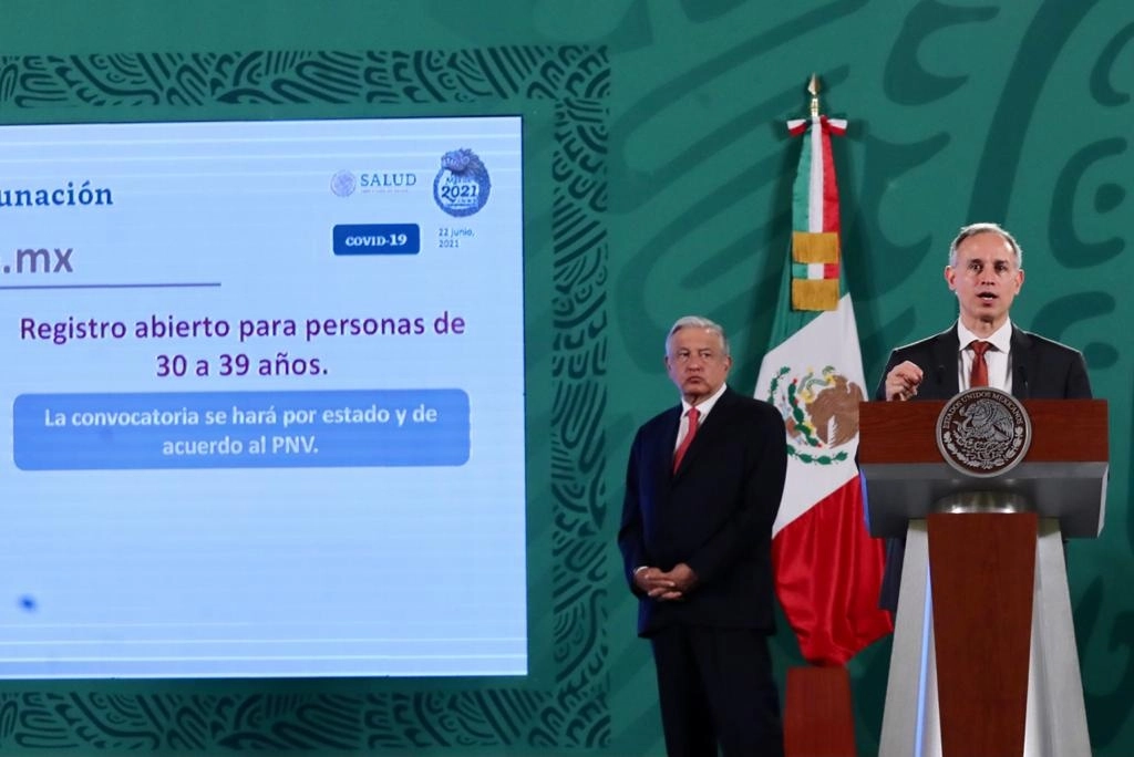 Hugo López-Gatell, subsecretario de Prevención y Promoción de la Salud, durante la conferencia de prensa matutina en Palacio Nacional, el 22 de junio de 2021. Foto Roberto García Ortiz