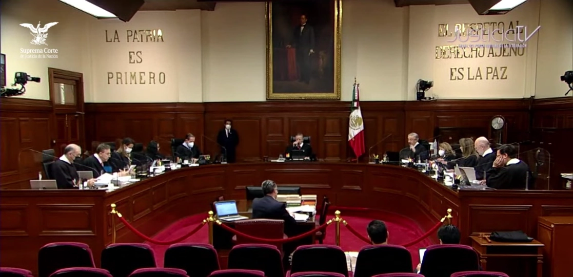El pleno de la Suprema Corte de Justicia de la Nación durante el inicio del debate sobre la invalidación de prisión preventinva oficiosa, el 5 de septiembre de 2022. Imagen tomada de la transmisión a través del canal de Youtube de Suprema Corte de la Justicia de la Nación
