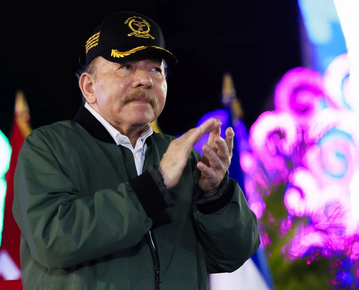 Daniel Ortega, durante el acto conmemorativo del 46º aniversario de la fundación del Ejército de Nicaragua.