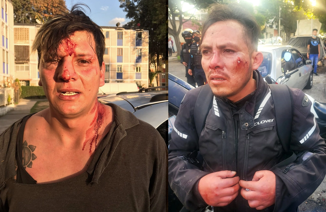 Los fotoperiodistas golpeados son Ernesto Álvarez e Iván montaño. Foto La Jornada 