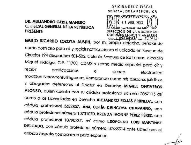 Documento filtrado a medios de comunicación