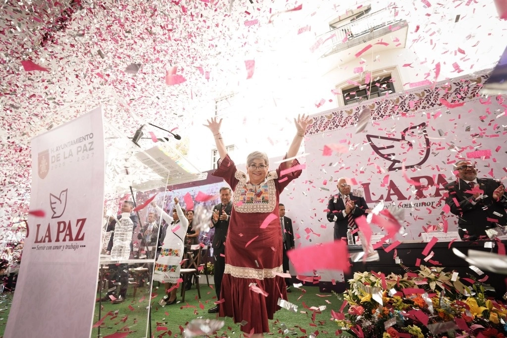 La morenista Martha Guerrero Sánchez asumirá la presidencia municipal del municipio de La Paz. Foto tomada de la cuenta de X @_MarthaGuerrero