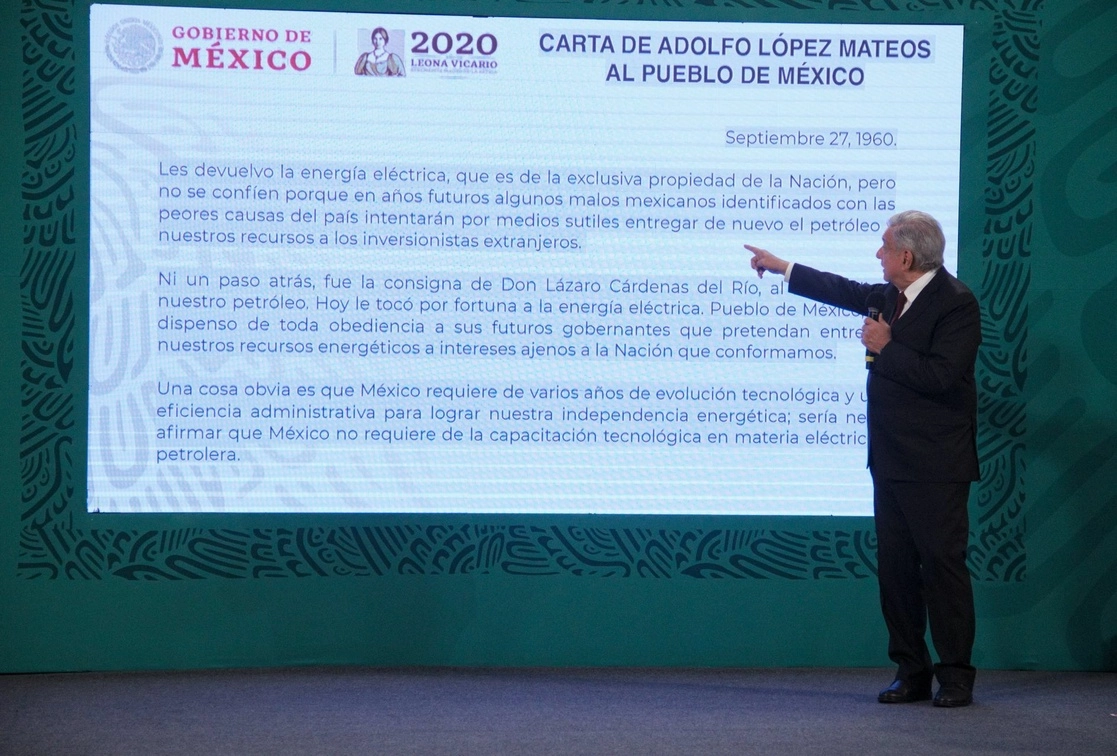 El presidente Andrés Manuel López Obrador señaló que si no hubiese ganado su movimiento, al final del sexenio actual, los particulares manejarían el 80 por ciento de la industria eléctrica, el 9 de febrero de 2021. Foto Cuartoscuro