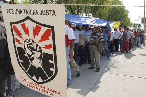 Integrantes del SME durante una protesta en imagen de archivo. Foto Víctor Camacho