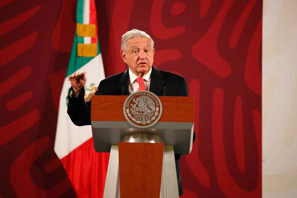 El presidente Andrés Manuel López Obrador durante la conferencia de prensa matutina en Palacio Nacional, el 1 de abril de 2022. Foto Yazmín Ortega Cortés