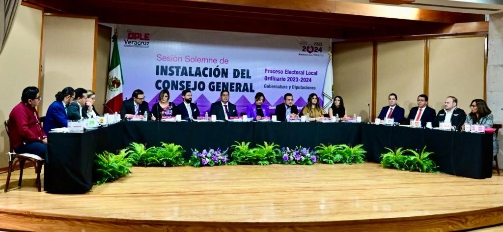Instalación del Consejo General del Órgano Público Electoral Local de Veracruz, el 9 de noviembre de 2023. Foto Eirinet Gómez