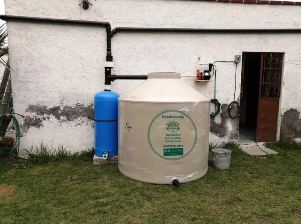 Sistemas de captación de agua de lluvia. Foto: Alcaldía Venustiano Carranza