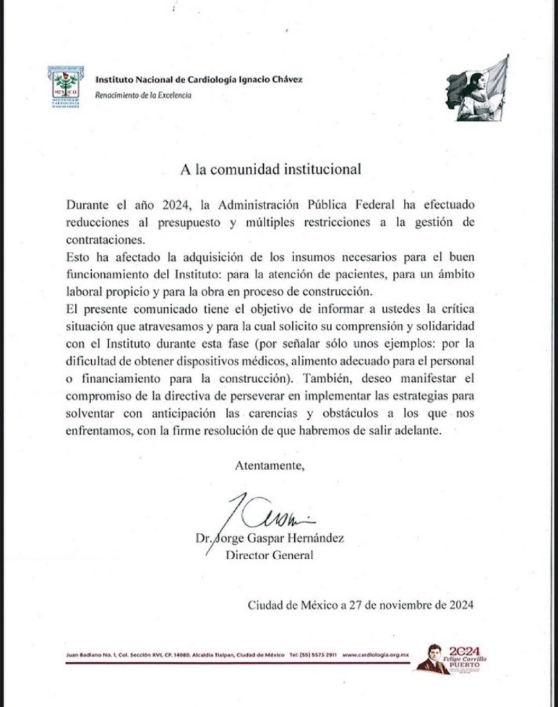 Jorge Gaspar Hernández, manifiesta el compromiso de la directiva del instituto para “perseverar en implementar las estrategias para solventar con anticipación las carencias y obstáculos a los que nos enfrentamos, con la firme resolución de que habremos de salir adelante”. Foto tomada de X.