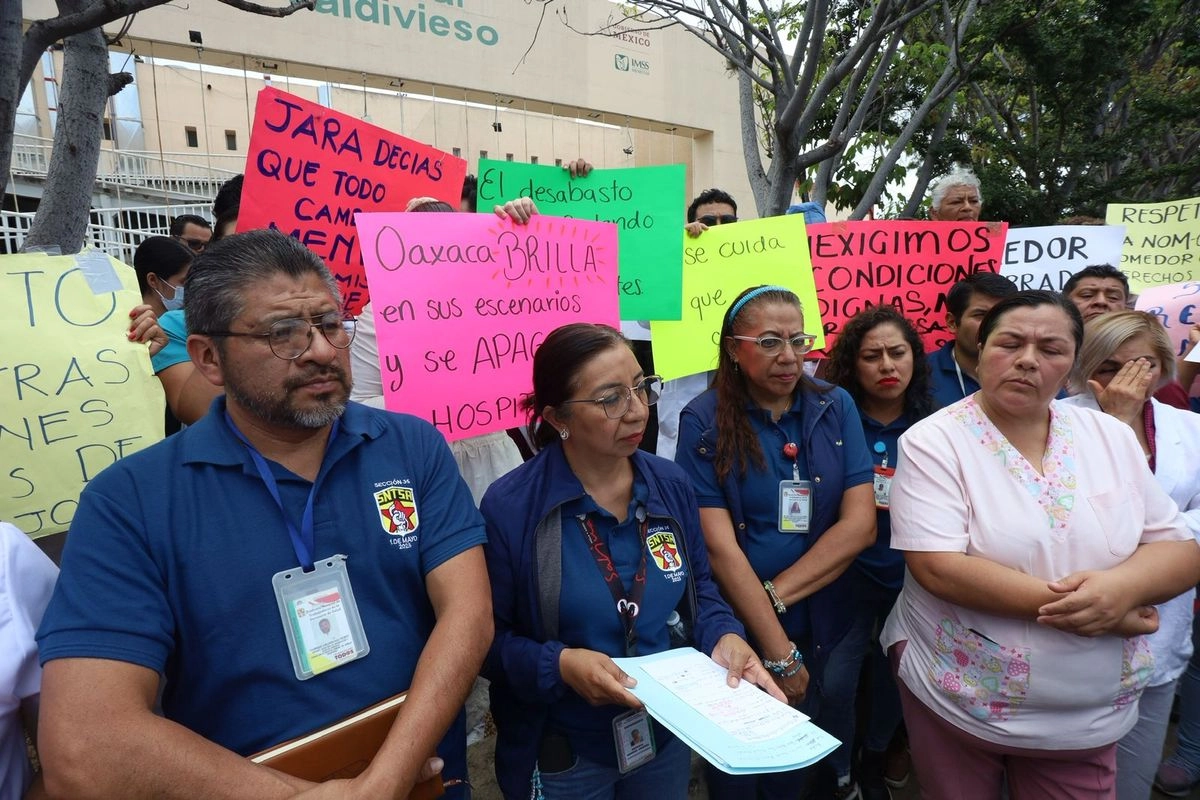 Patricia Méndez, secretaria general de la subsección 07 de la sección 35 del Sindicato Nacional de Trabajadores de la Secretaría de Salud, indicó que el sistema IMSS-Bienestar ha perjudicado la operación de nosocomios, puesto que no hay lineamientos claros de su funcionamiento. Foto 