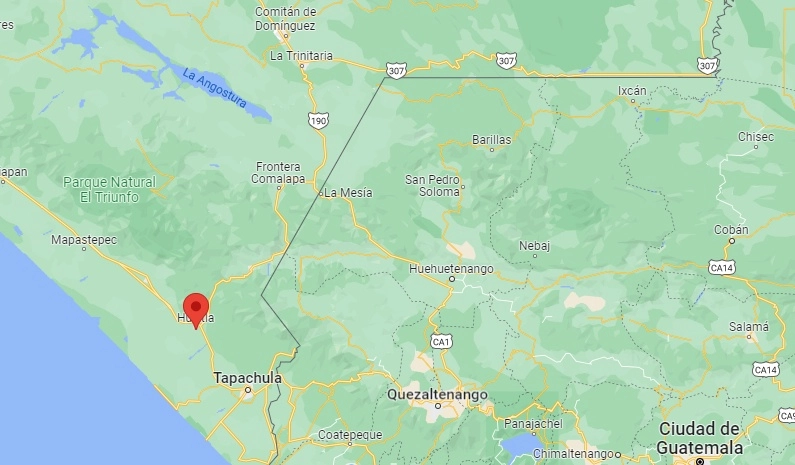 Integrantes de la secta judía Lev Tahor escaparon de las instalaciones del Sistema para el Desarrollo Integral de la Familia, ubicadas en el Centro de Atención Integral al Tránsito Fronterizo, situado en Huixtla. Imagen tomada de Google Maps