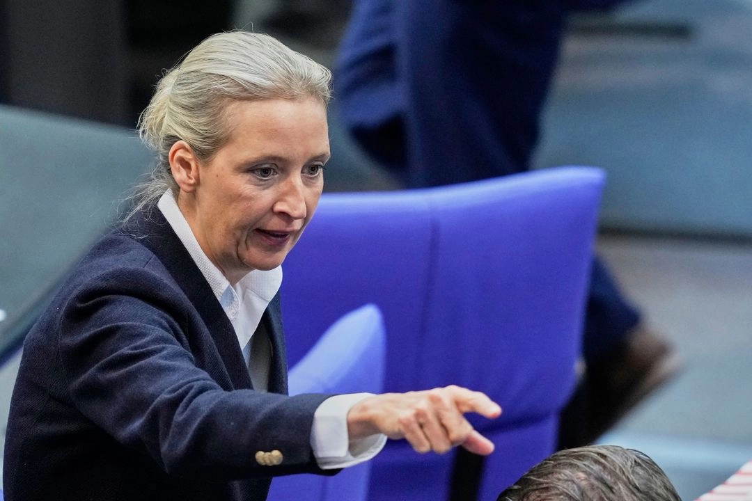La líder de la AfD, Alice Weidel, en el Bundestag, el parlamento federal alemán, en Berlín, el 6 de mayo de 2025. Foto 