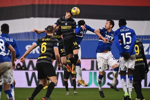 Inter de Milán y Sampdoria se enfrentaron en la fecha 16 de la Serie A. Foto Afp