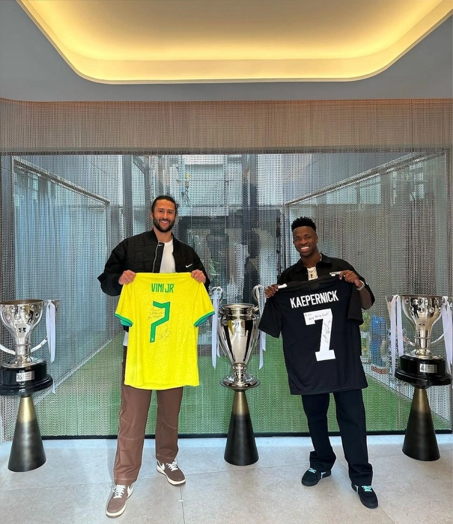 Vinicius añadió que "su historia es verdaderamente inspiradora", el 6 de febrero de 2024. Foto tomada de Instagram @vinijr