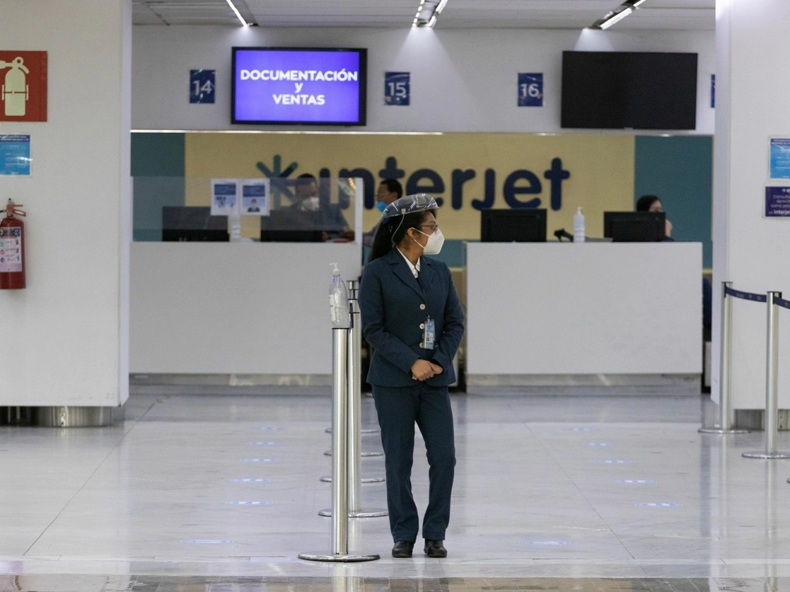 Módulo de Interjet en el Aeropuerto Internacional de la Ciudad de México. Foto Pablo Ramos / Archivo