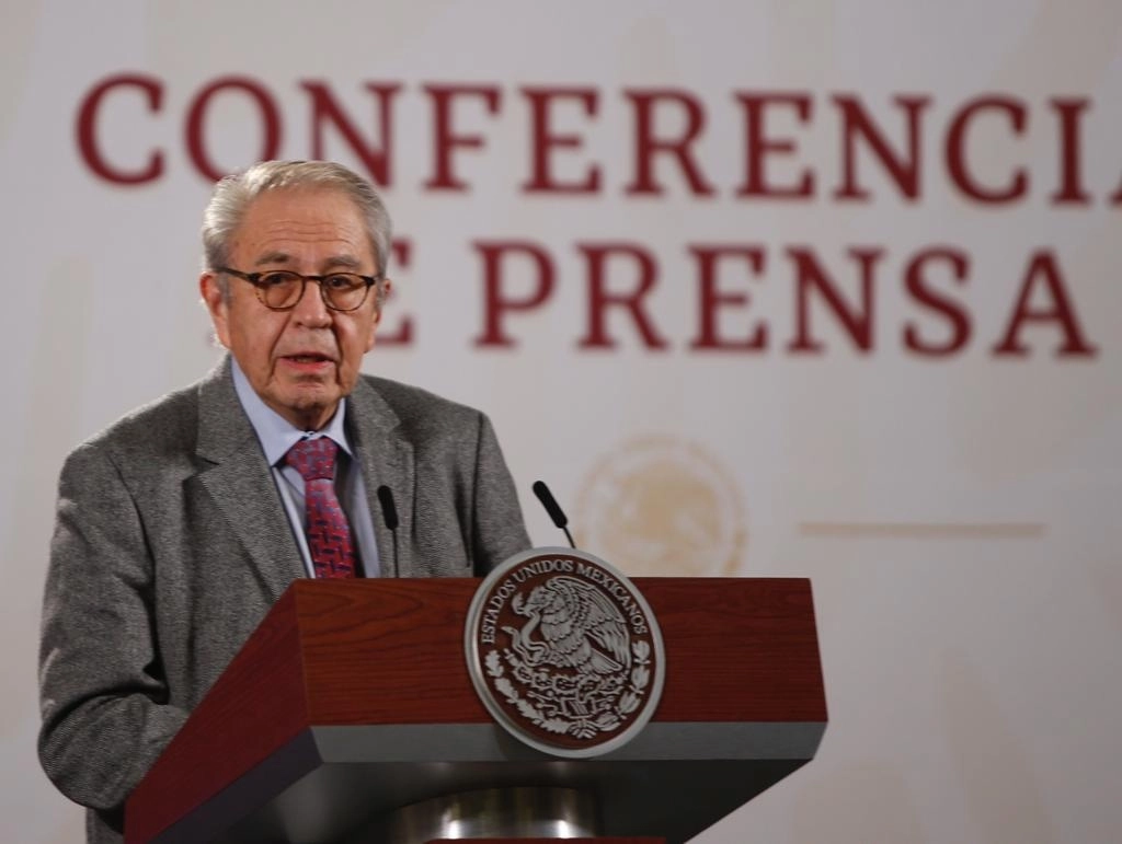 El secretario de Salud, Jorge Alcocer Varela, durante la conferencia de prensa matutina en Palacio Nacional del pasado 8 de agosto. Foto Guillermo Sologuren / Archivo