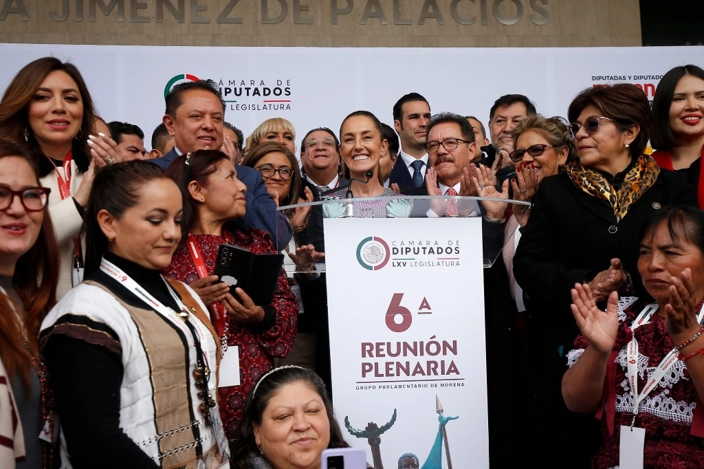 Claudia Sheinbaum durante una reunión con legisladores en la Cámara de Diputados, el 30 de enero de 2024. Foto María Luisa Severiano