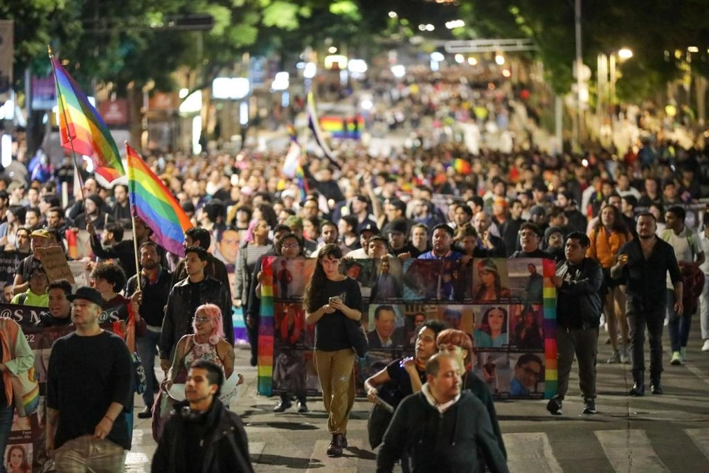 Marcha en la Ciudad de México en protesta por la muerte de Jesús Ociel Baena Saucedo, el 13 de noviembre de 2023. Foto Pablo Ramos