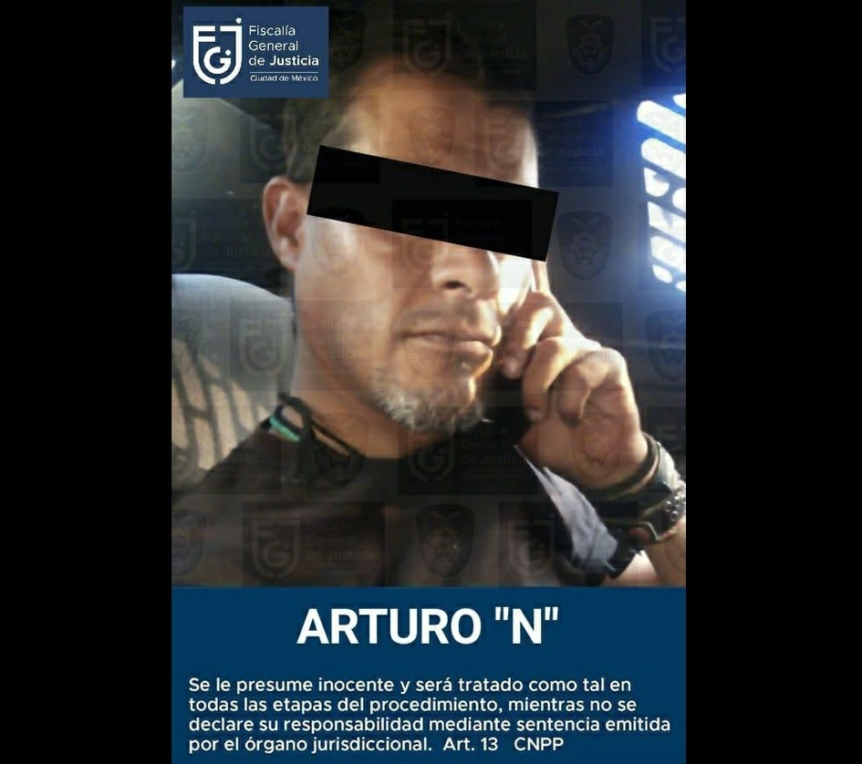 El integrante de Frena acusado de abuso sexual fue detenido por elementos de la SSC. Foto Tomada del Twitter @FiscaliaCDMX
