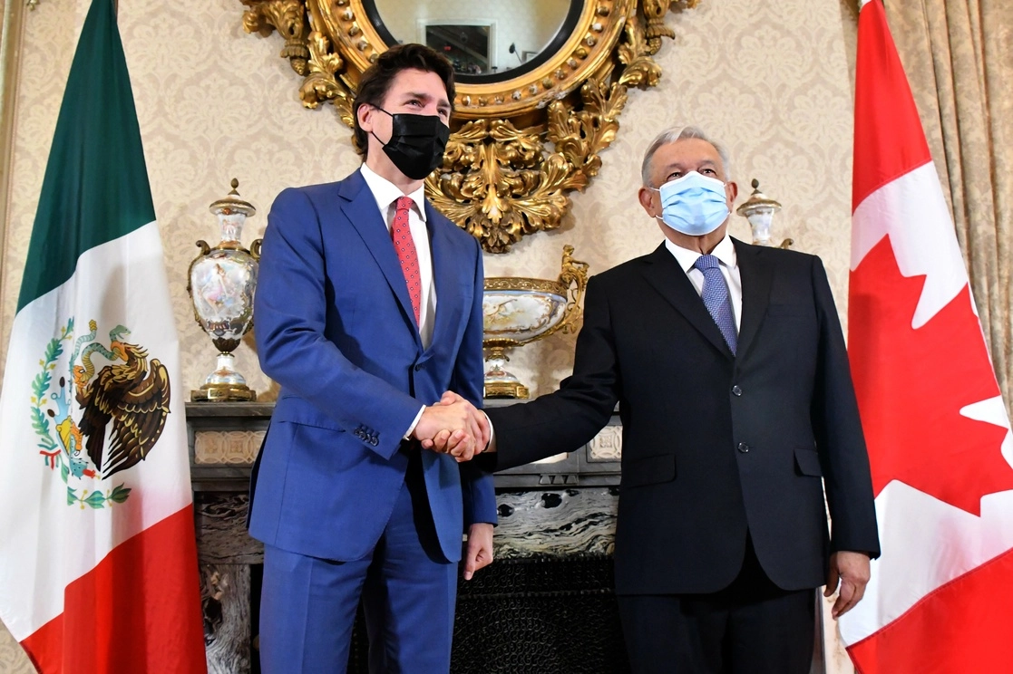 El primer ministro de Canadá, Justin Trudeau, y el presidente mexicano, Andrés Manuel López Obrador, durante un encuentro bilateral en Washington, en noviembre del año pasado. Foto cortesía Presidencia 