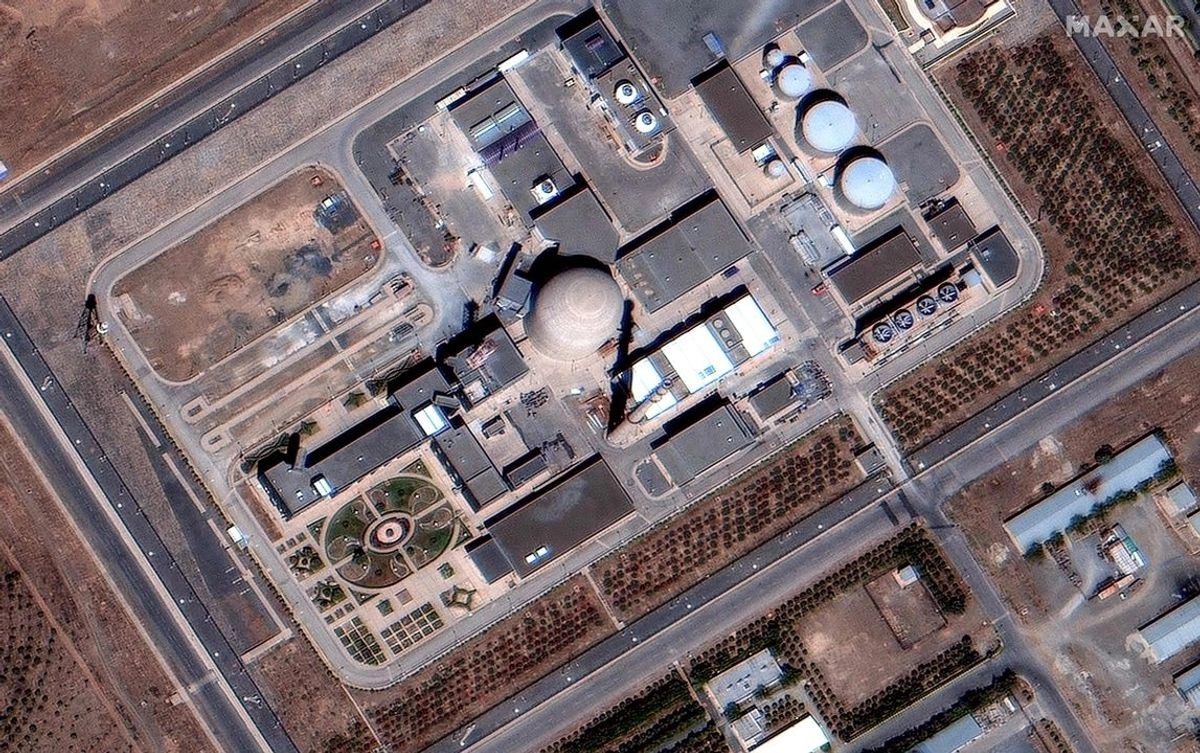 En junio de 2025 Israel lanzó una ofensiva contra territorio iraní; en la imagen la vista satelital de la instalación nuclear de Arak, en Irán Foto 

