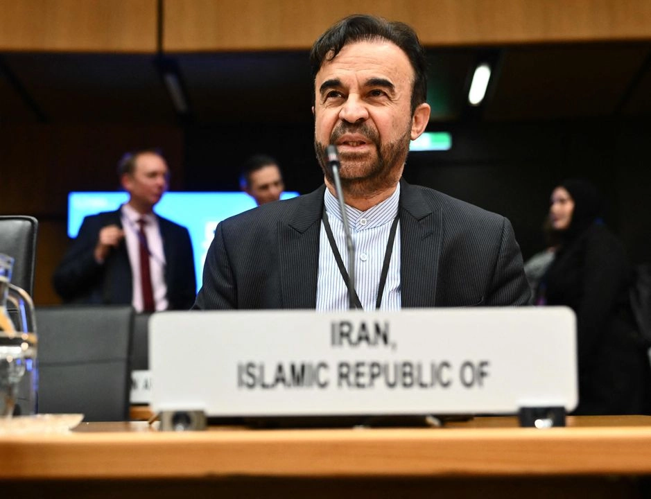 El embajador de Irán ante el Organismo Internacional de Energía Atómica (OIEA), Reza Najafi, en la reunión de la Junta de Gobernadores del OIEA en la sede del organismo en Viena, Austria, el 9 de junio de 2025. Foto 