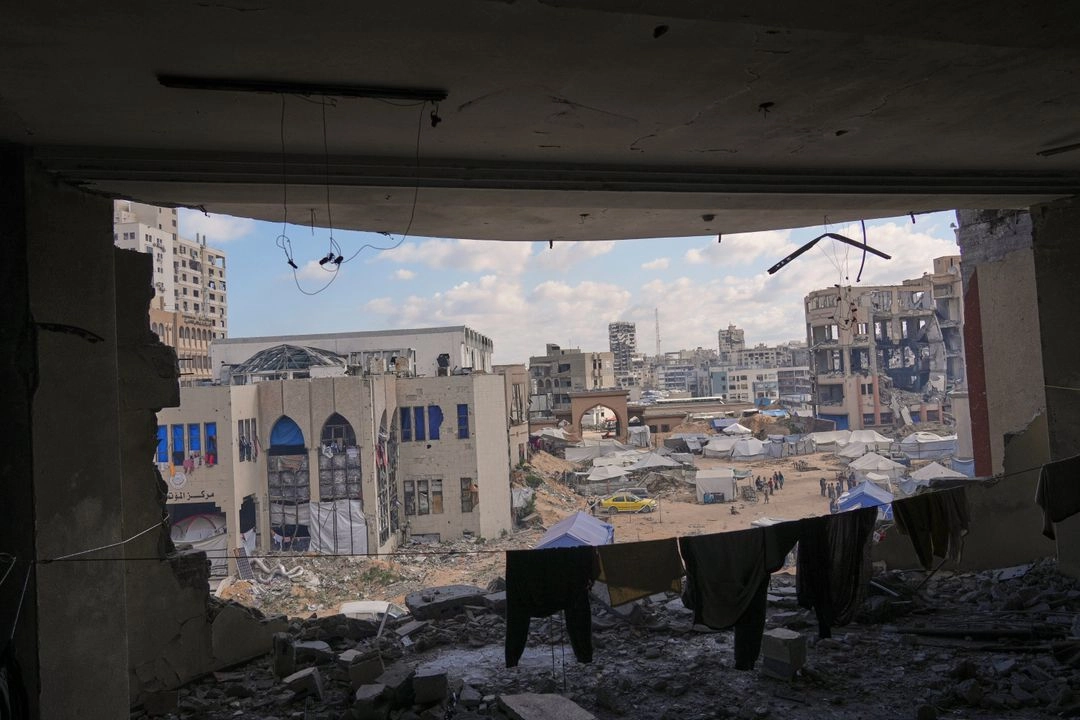 Universidad Islámica de la ciudad de Gaza, parcialmente dañada por un bombardeo israelí, el 5 de abril de 2025. Foto  