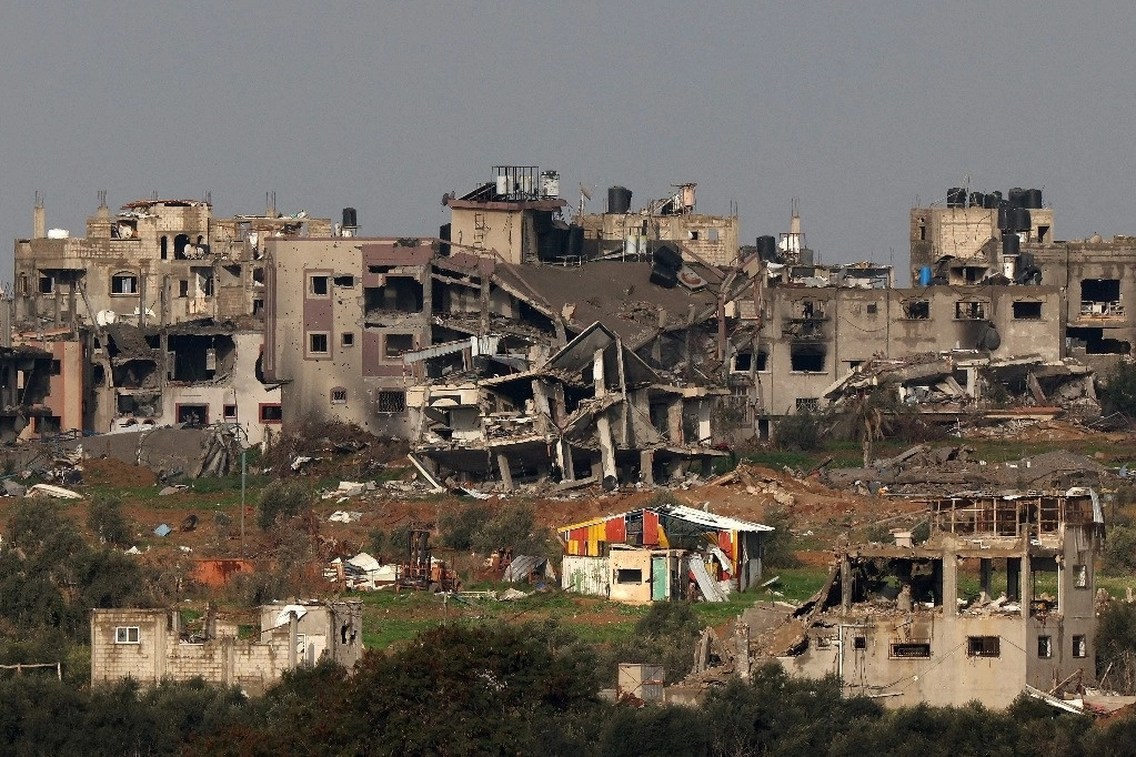 Edificios destruidos en la franja de Gaza, en medio de las batallas entre Israel y Hamas, el 24 de enero de 2024. Foto Afp 