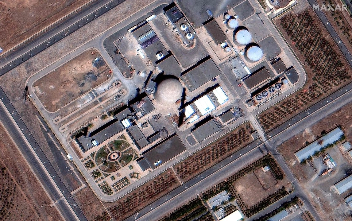 Imagen satelital de la instalación nuclear iraní de Arak, en el centro de Irán.