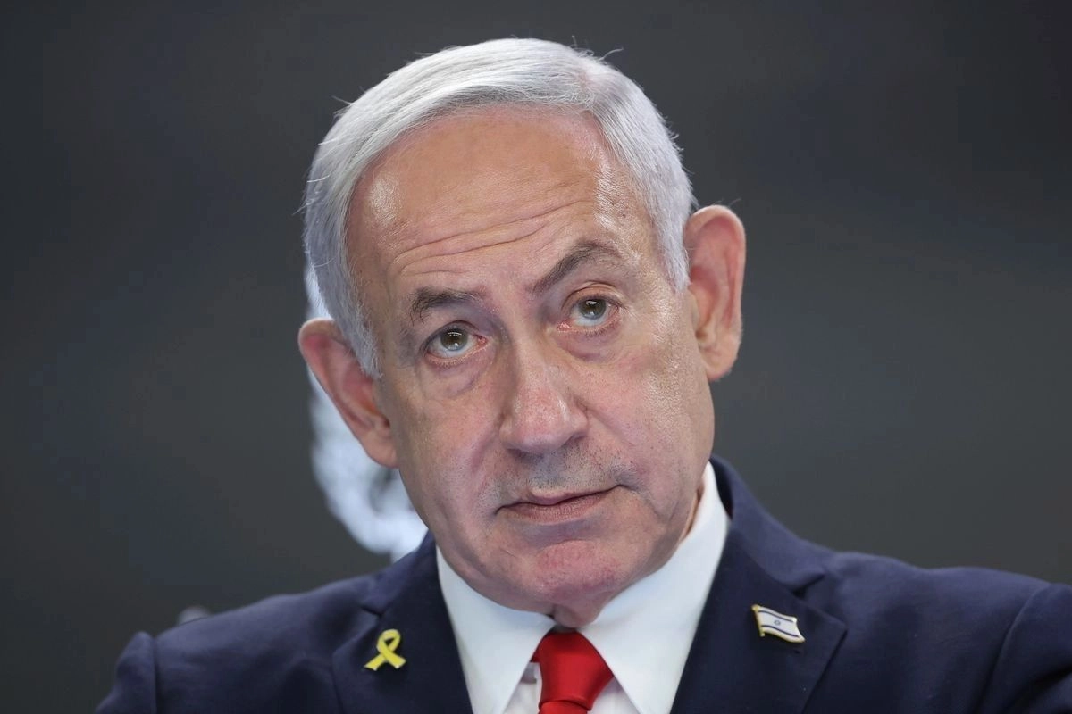 El Primer Ministro israelí, Benjamín Netanyahu, durante una conferencia de prensa en Jerusalén. Foto 
