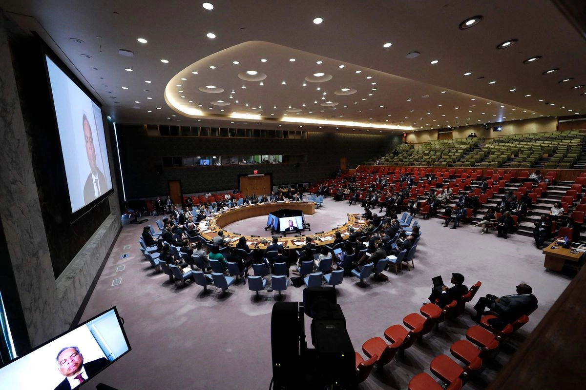 Vista general de la reunión de emergencia del Consejo de Seguridad de la ONU sobre la situación en Gaza, celebrada en la sede de la Organización en NY, EU, el 10 de agosto de 2025. Foto 