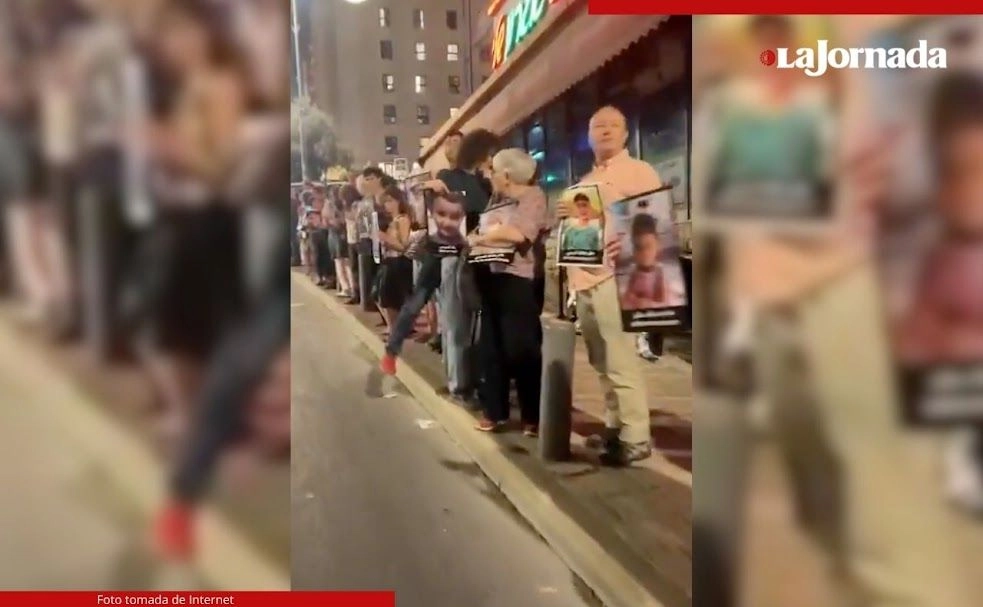La protesta en Israel por el infanticidio múltiple en Gaza. Foto