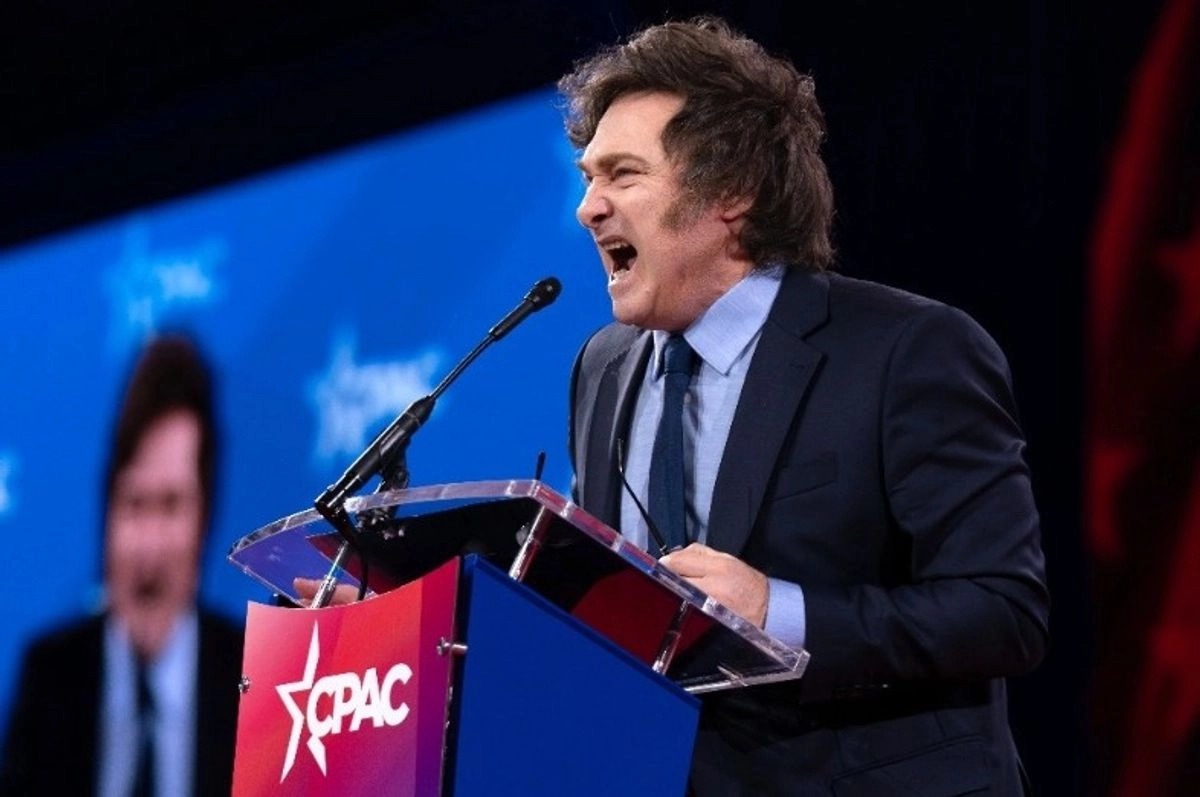 El presidente argentino, Javier Milei, durante la Conferencia de Acción Política Conservadora, en Maryland, Estados Unidos.
