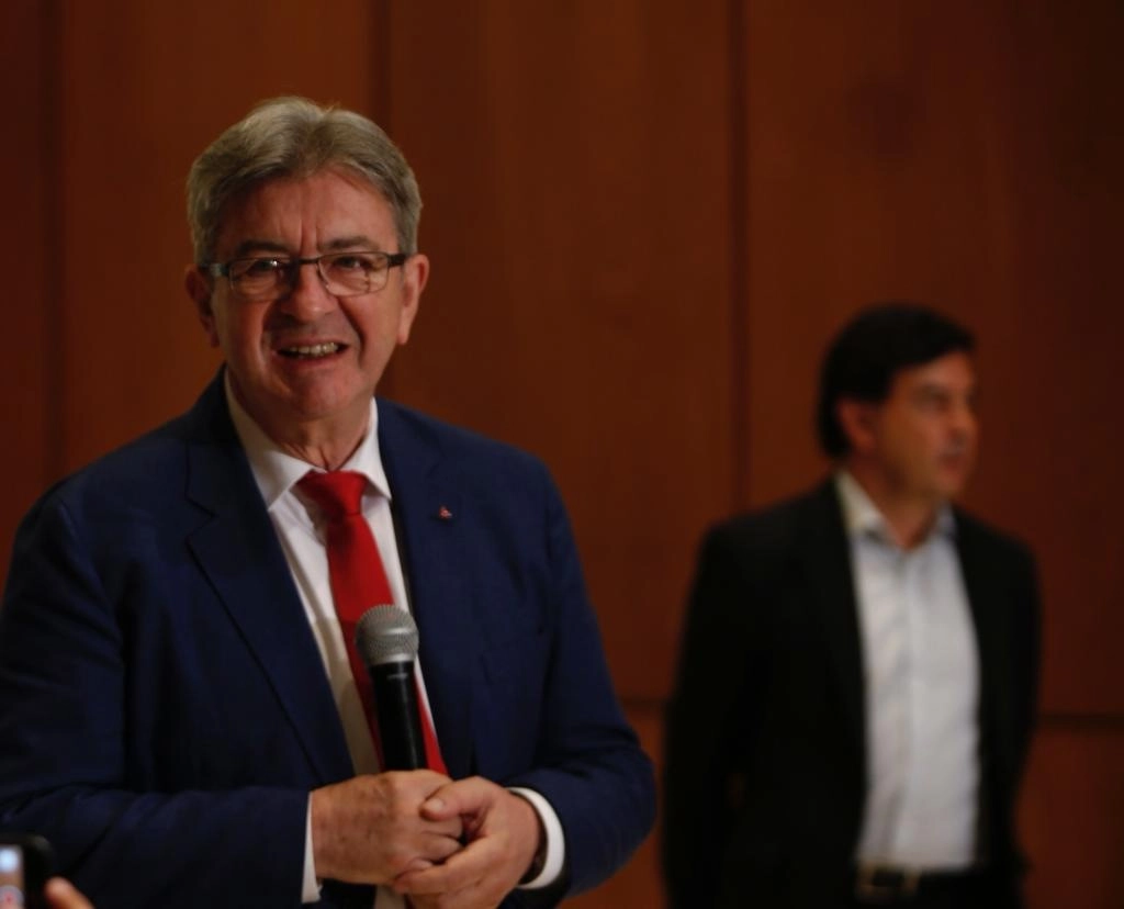 Jean-Luc Melenchon al termino de la reunión con el presidente López Obrador. Foto: Guillermo Sologuren 