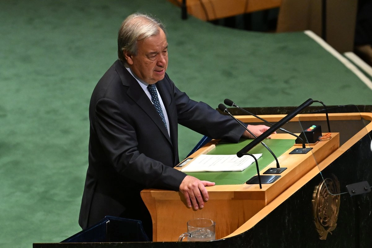 Antonio Guterres, secretario general de la ONU, durante el 80 periodo de sesiones 80º período de sesiones de la Asamblea General de la Organización de las Naciones Unidas en Nueva York, EU, EL 23 de septiembre de 2025. Foto 