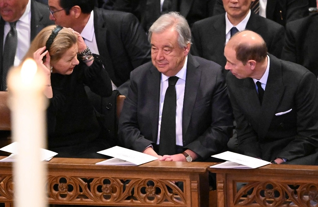 Antonio Guterres, secretario general de la ONU, durante el funeral del ex presidente de EU, Jimmy Carter, en Washington DC, el 9 de enero de 2025. Foto  Afp
