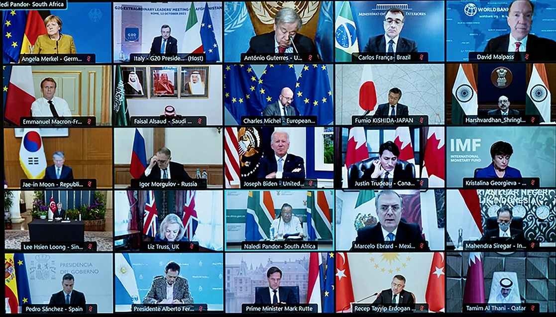 Líderes del G20 durante la reunión. Foto Afp 